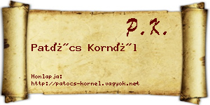 Patócs Kornél névjegykártya
