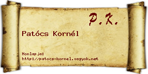 Patócs Kornél névjegykártya