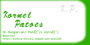 kornel patocs business card